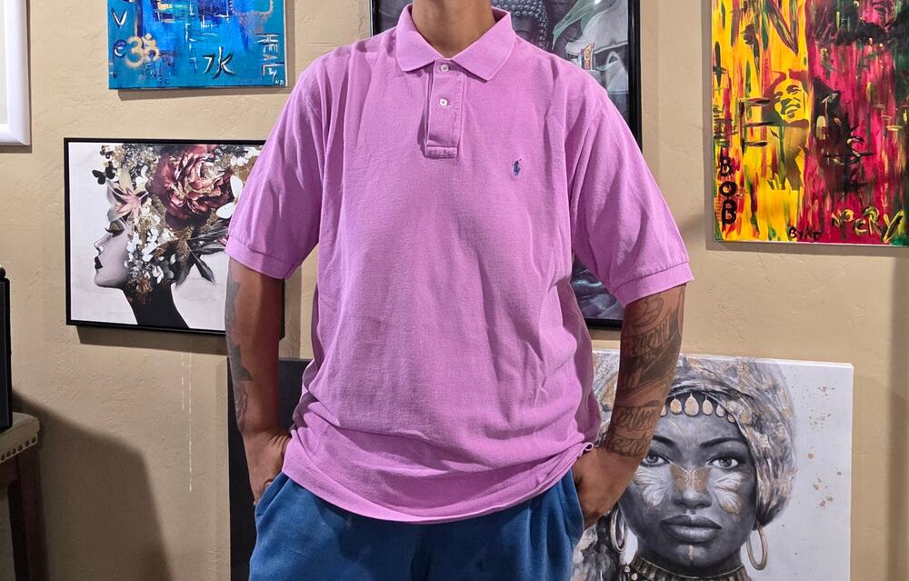 Rare Vintage 90s Polo By Ralph Lauren Pink Preppy Polo Shirt Size XL